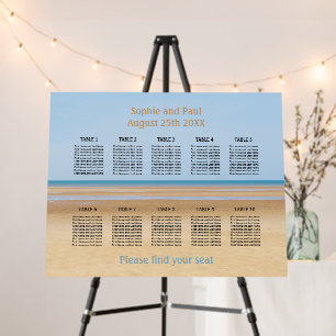 Sandy Beach 10 Table Seating Chart Foam Board