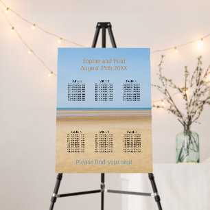 Sandy Beach 6 Table Seating Chart Foam Board