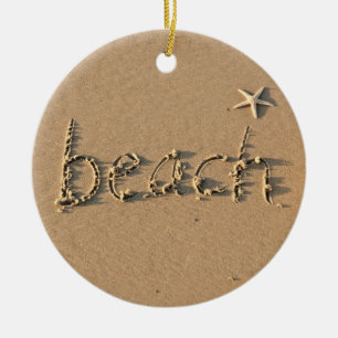 Sandy Beach and Starfish Christmas Ornament