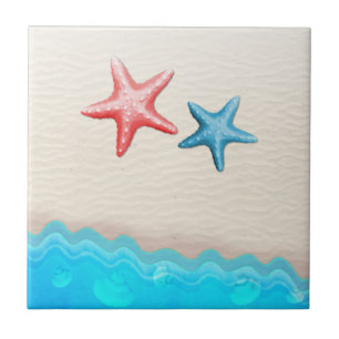 Sandy Beach And Starfish Tile