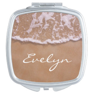 Sandy Beach and Waves Makeup Mirror