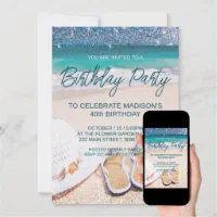 Lilo and Stitch Beach Birthday Invitation