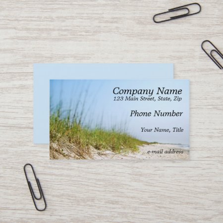 Sandy Beach Blue Sky Business Card
