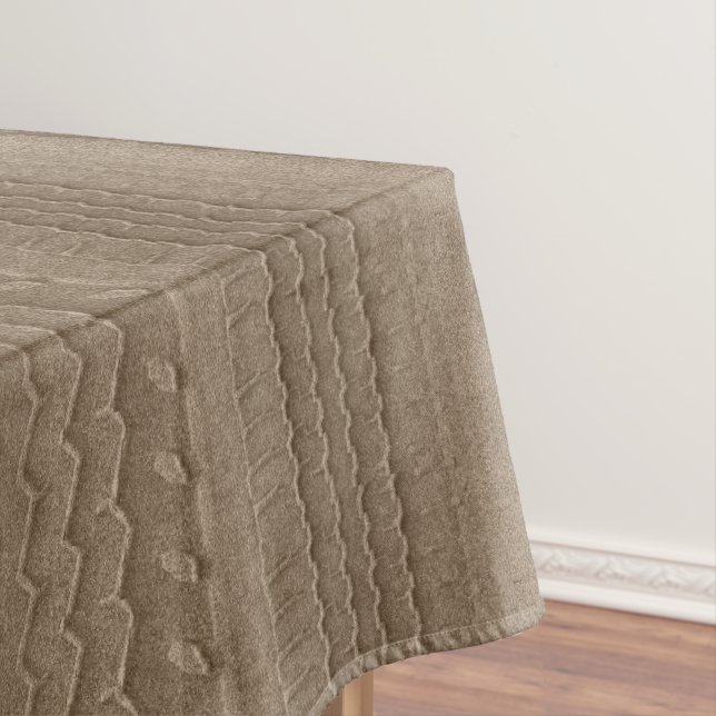 Sandy Beach Car Tire Trace Golden Tablecloth (In Situ)