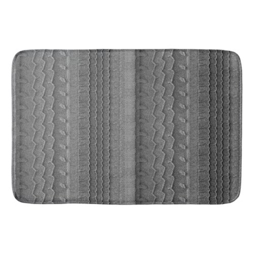 Sandy Beach Car Tire Trace Grey Bath Mat