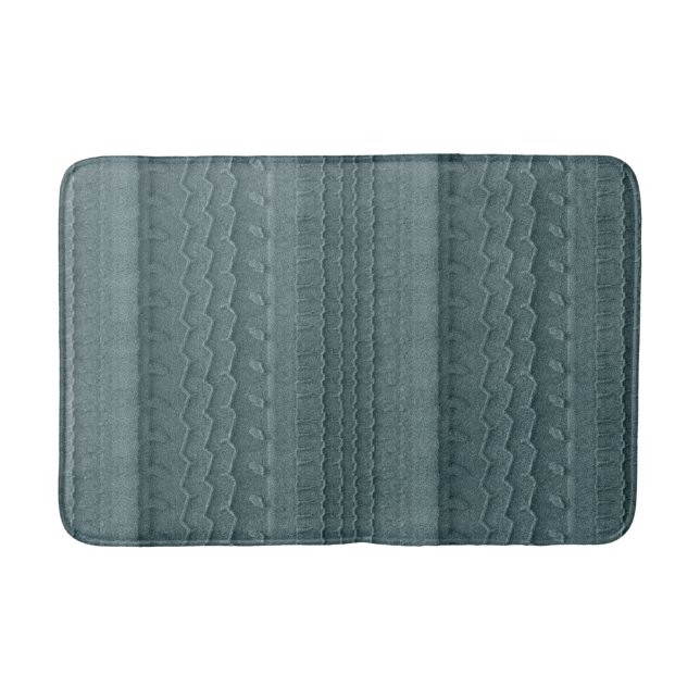 Sandy Beach Car Tire Trace Teal Bath Mat (Front)