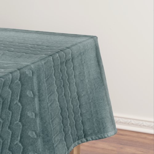 Sandy Beach Car Tire Trace Teal Tablecloth