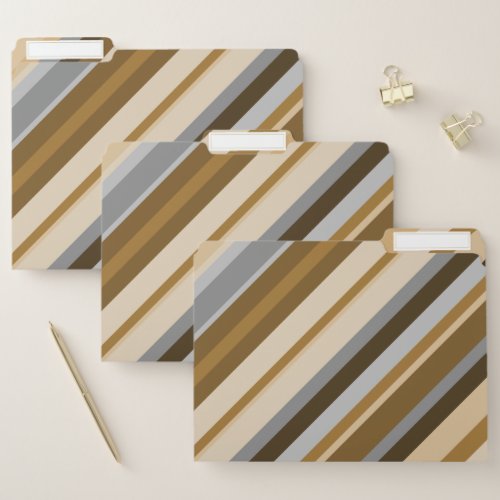 Sandy Beach Colors Inspired Striped Pattern File Folder