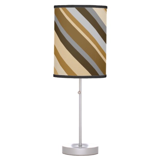 Sandy Beach Colors Inspired Striped Pattern Table Lamp (Front)