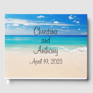 Sandy Beach Custom Wedding Guest Book