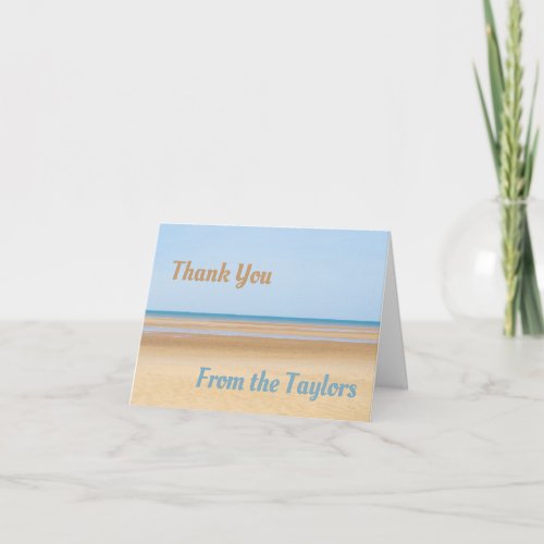 Sandy Beach Destination Wedding Thank You Card