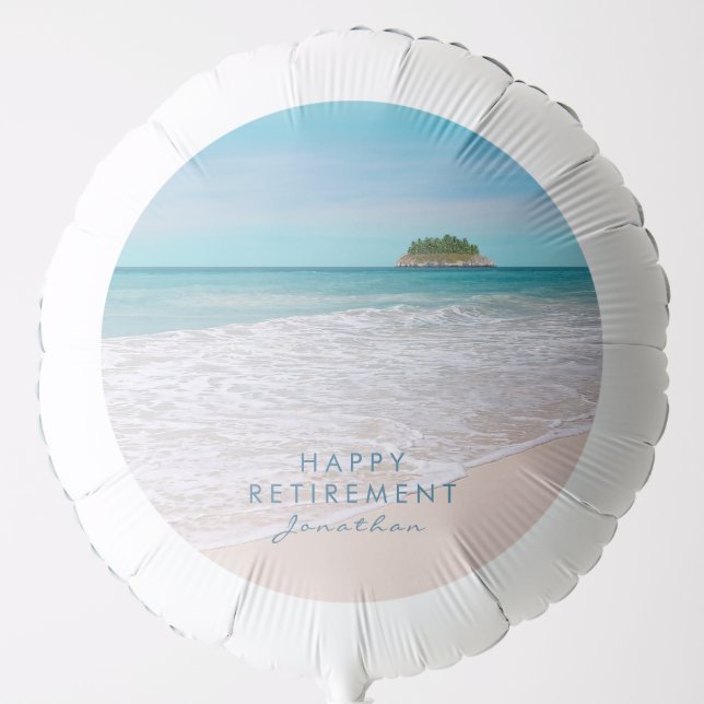 Sandy Beach "Happy Retirement" Balloon (Front)