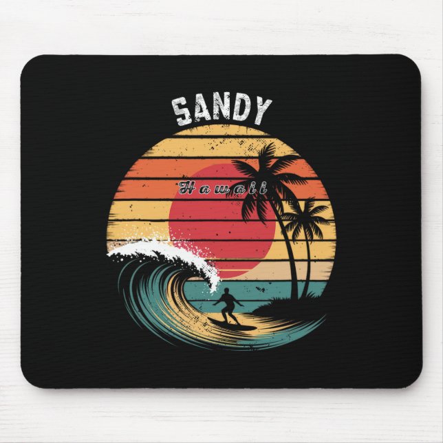 Sandy Beach Hawaii Beach Surfing  Mouse Pad (Front)