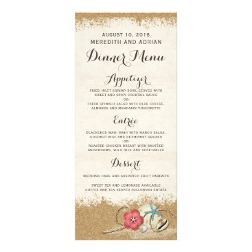 Sandy Beach Hibiscus & Shells Wedding Dinner Menu Sandy Beach Hibiscus & Shells Wedding Dinner Menu