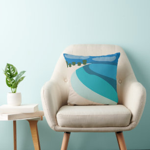 Sandy Beach House Throw Pillow