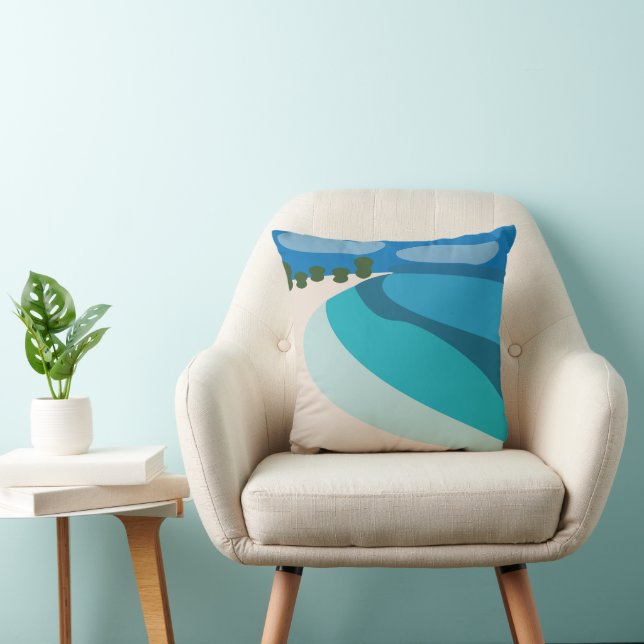Sandy Beach House Throw Pillow (Chair)