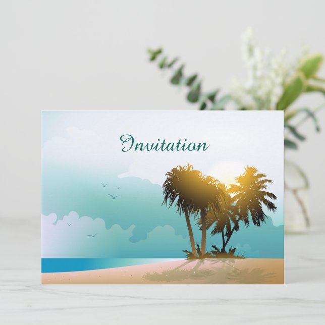 Sandy Beach Invitation (Standing Front)