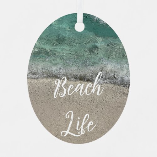 Sandy Beach Life Florida Destin Artsy Abstract  Metal Ornament