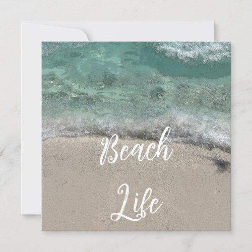 Sandy Beach Life Florida Teal Blue Artsy Abstract  Holiday Card