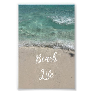 Sandy Beach Life Teal Blue Green Artsy Abstract Photo Print