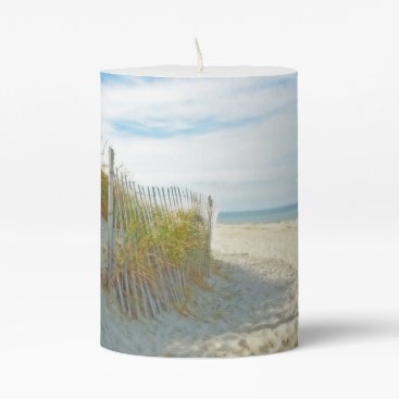 Sandy Beach, Ocean, and Dunes Pillar Candle Sandy Beach, Ocean, and Dunes Pillar Candle