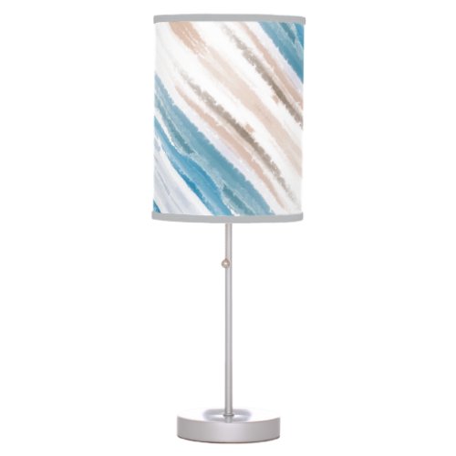 Sandy Beach Ocean Waves Abstract Watercolor Table Lamp