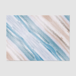 Sandy Beach Ocean Waves Abstract Watercolor Tissue Paper