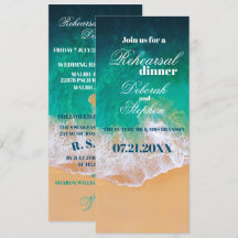 Sandy Beach Ocean Waves Rehearsal Dinner