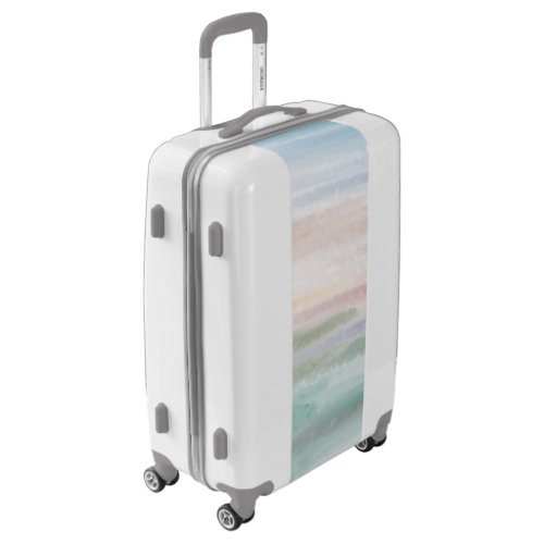 Sandy Beach Ocean Waves Sunset Abstract Watercolor Luggage