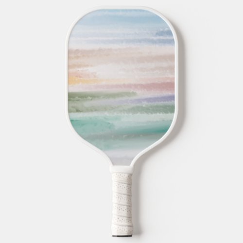 Sandy Beach Ocean Waves Sunset Abstract Watercolor Pickleball Paddle