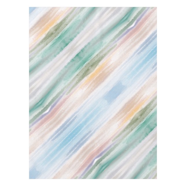 Sandy Beach Ocean Waves Sunset Abstract Watercolor Tablecloth (Front)