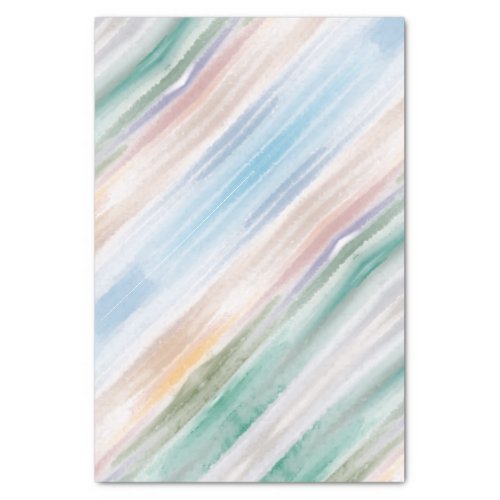 Sandy Beach Ocean Waves Sunset Abstract Watercolor Tissue Paper