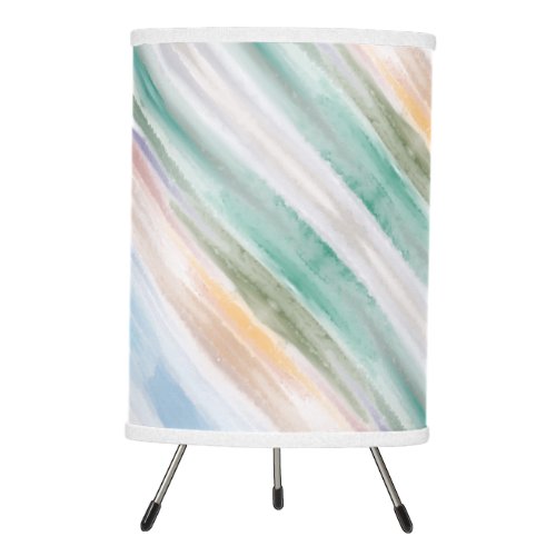 Sandy Beach Ocean Waves Sunset Abstract Watercolor Tripod Lamp