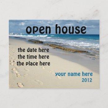Sandy Beach Open House Postcard by camerabag at Zazzle