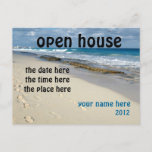 Sandy Beach Open House Postcard at Zazzle