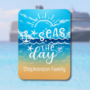 Sandy Beach Personalized Seas the Day Cruise Magnet