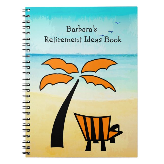 Sandy Beach Retirement Ideas Notebook (Front)