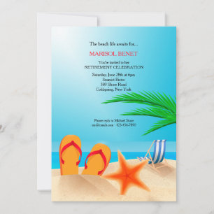 Sandy Beach Retirement Party Invitation