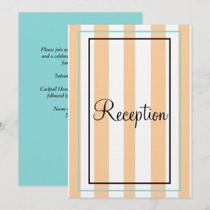 Sandy Beach Seafoam Blue Monogram Stripes Invitation