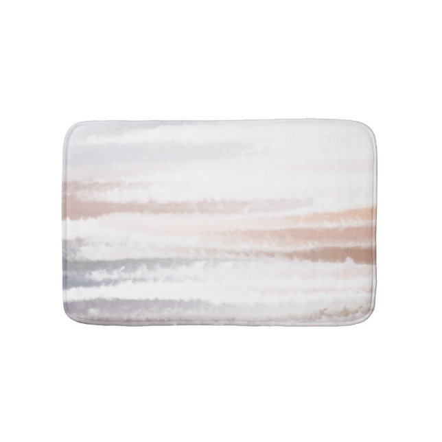 Sandy Beach Summer Tan Abstract Watercolor Bath Mat (Front)