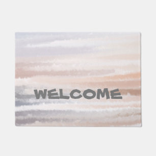 Sandy Beach Summer Tan Abstract Watercolor Doormat