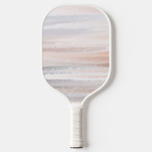 Sandy Beach Summer Tan Abstract Watercolor Pickleball Paddle (Front)