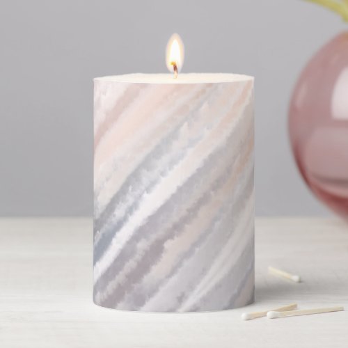 Sandy Beach Summer Tan Abstract Watercolor Pillar Candle