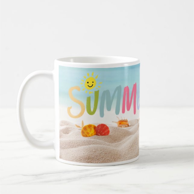 Sandy Beach Summertime Vibes Mug! Coffee Mug (Left)