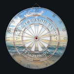Sandy Beach Sunrise Family Name Beach House Dart Board<br><div class="desc">Sandy Beach Sunrise Family Name Beach House</div>