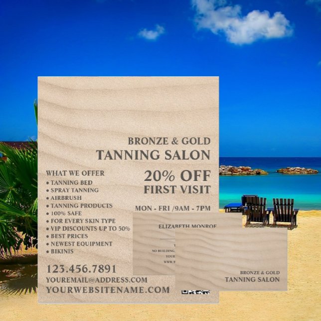 Sandy Beach, Tanning Salon Advertising Flyer (Creator Uploaded)