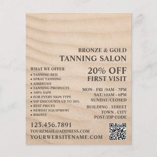 Sandy Beach Tanning Salon Advertising Flyer