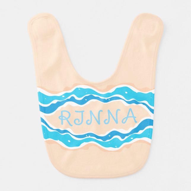 SANDY Beach Towel Baby Bib (Front)