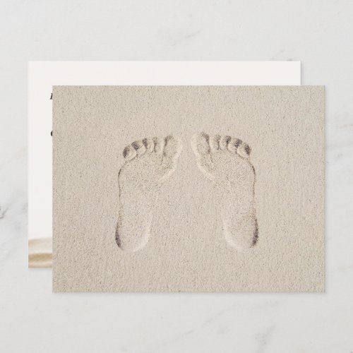 Sandy Beach Vacation Barefoot Prints Postcard