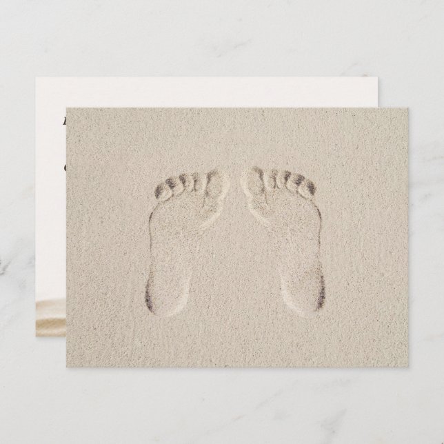 Sandy Beach Vacation Barefoot Prints Postcard (Front/Back)